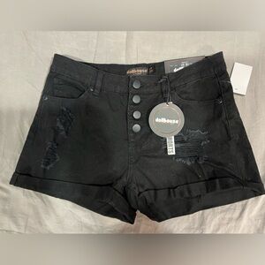 Black ripped jeans shorts